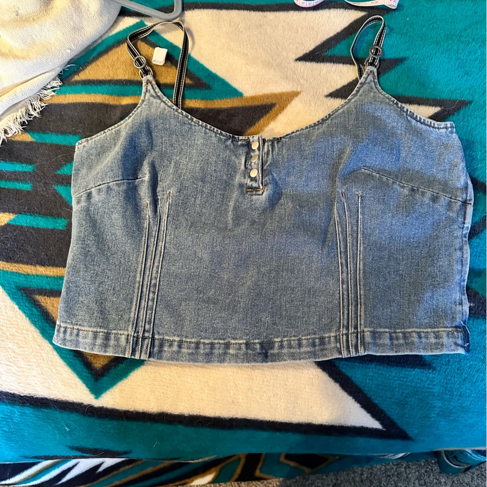 Jeanology. Women’s Blue Denim crop top